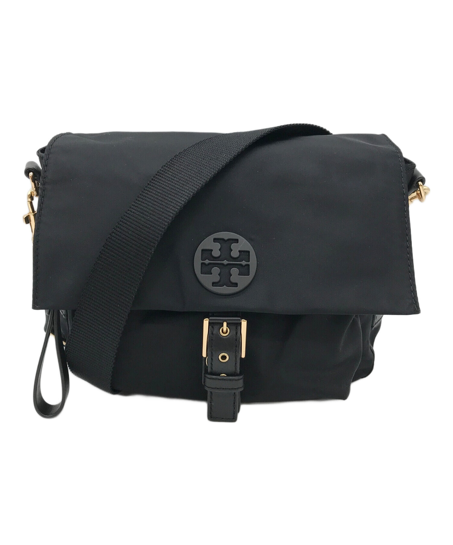 TORY BURCH (トリーバーチ) ナイロンレザー2WAYショルダーバッグ ブラック