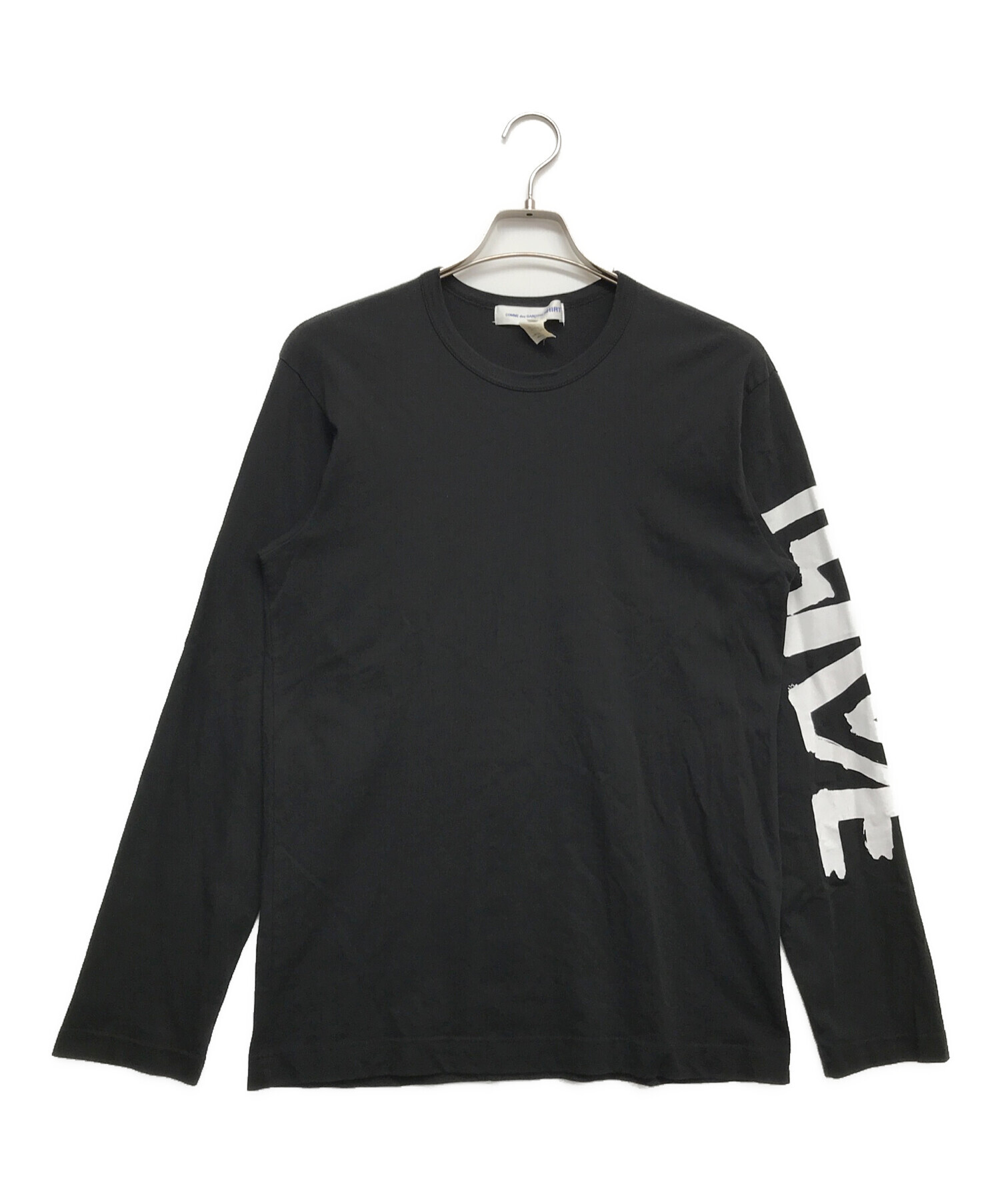 中古・古着通販】COMME des GARCONS SHIRT (コムデギャルソンシャツ) ロングスリーブカットソー ブラック  サイズ:L｜ブランド・古着通販 トレファク公式【TREFAC FASHION】スマホサイト