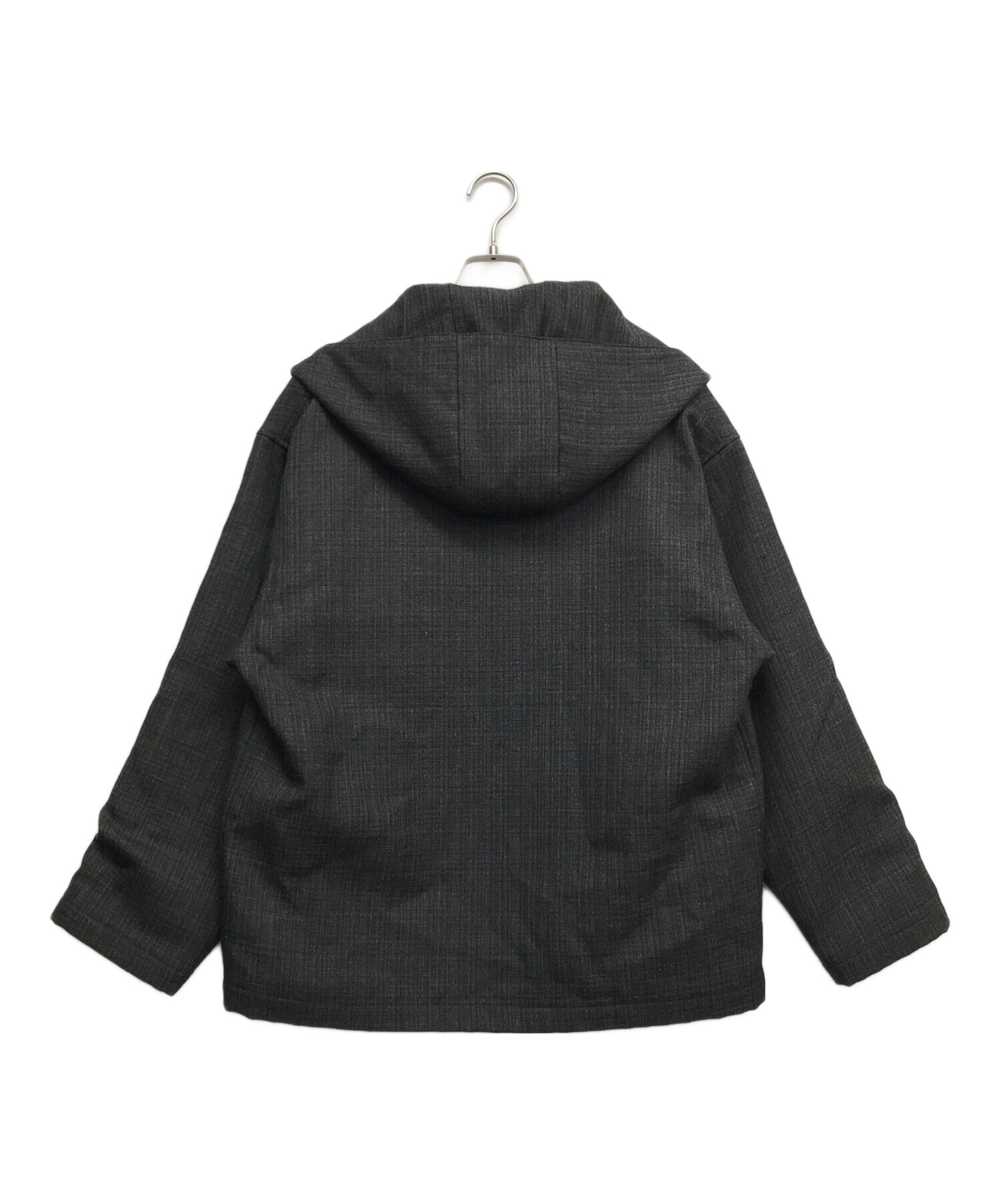 AURALEE (オーラリー) BLUEFACED WOOL DOUBLE CLOTH ZIP HOODIE ブラック サイズ:3