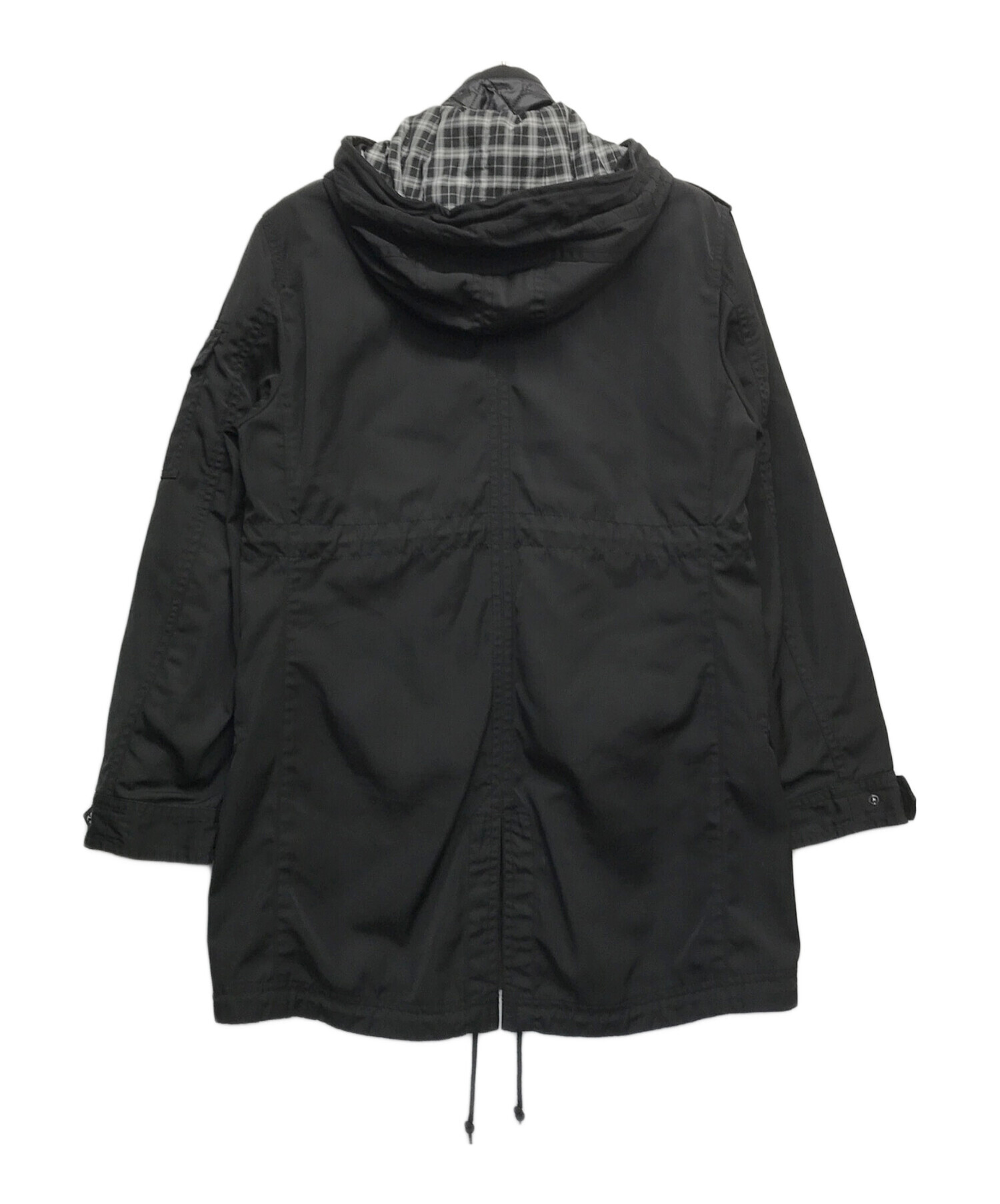 中古・古着通販】BURBERRY BLACK LABEL (バーバリーブラックレーベル) モッズコート ブラック サイズ:LL｜ブランド・古着通販  トレファク公式【TREFAC FASHION】スマホサイト