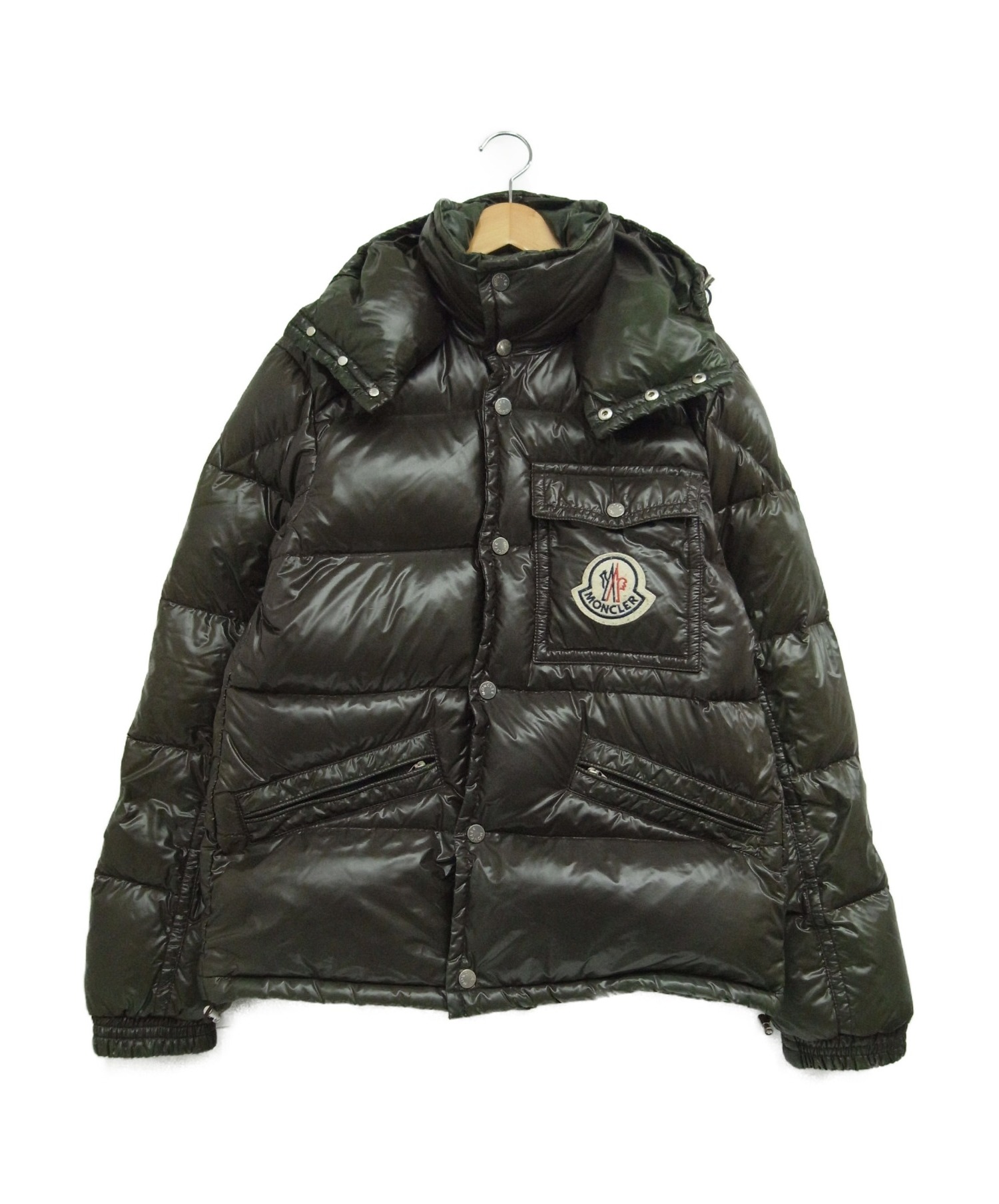 MONCLER (モンクレール) デカワッペンダウンジャケット カーキ サイズ:1 K2