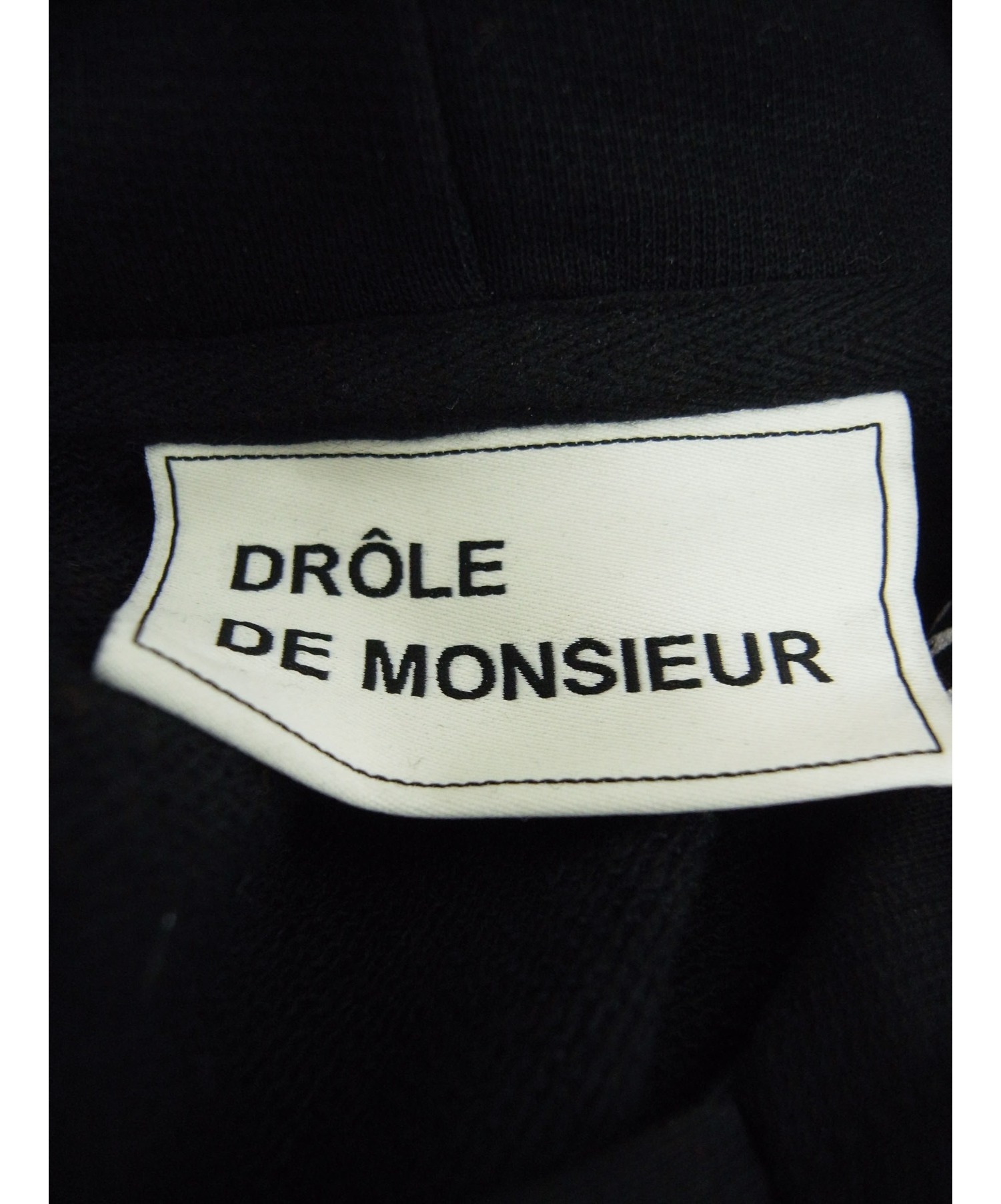 DROLE DE MONSIEUR (ドロールドムッシュ) 総柄プルオーバーパーカー ブラック サイズ:M