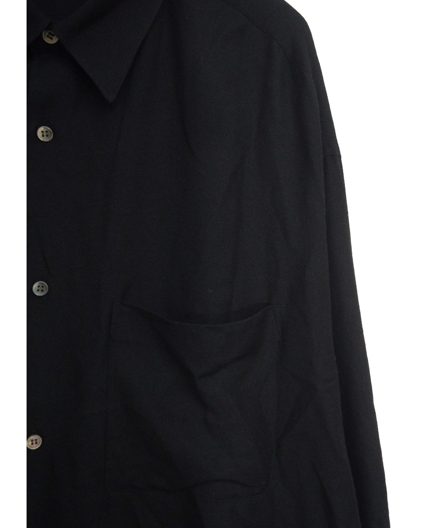 Graphpaper (グラフペーパー) ビスコースレギュラーカラービッグスリーブシャツ ブラック サイズ:F VISCOSE REGULAR  COLLAR BIG SLEEVE SHIRT