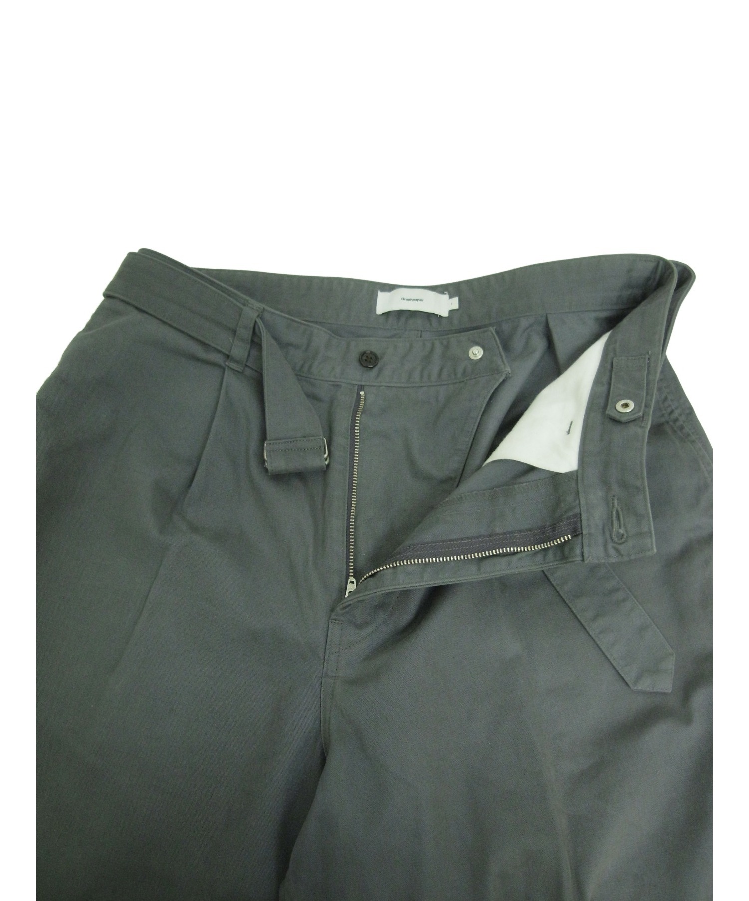 Graphpaper (グラフペーパー) ミリタリークロスベルテッドパンツ グレー サイズ:1 Military Cloth Belted Pants