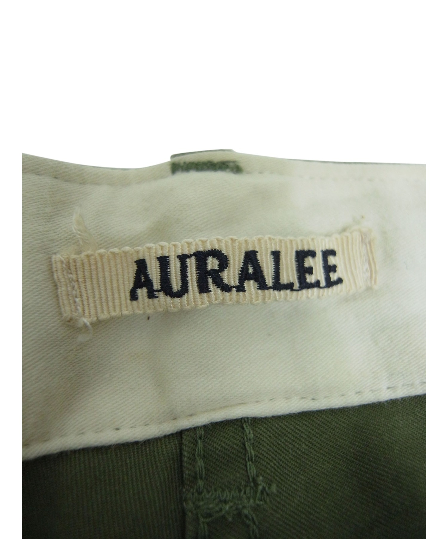 AURALEE (オーラリー) フィールドパンツ オリーブ サイズ:3 WASHED FINX TWILL FIELD PANTS