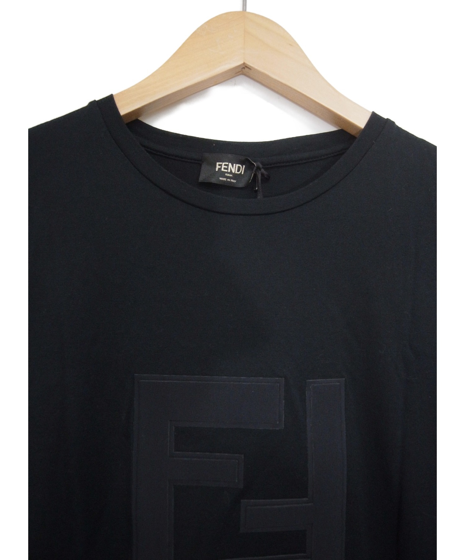 FENDI (フェンディ) FFロゴTシャツ ブラック サイズ:M FAF532 A54P