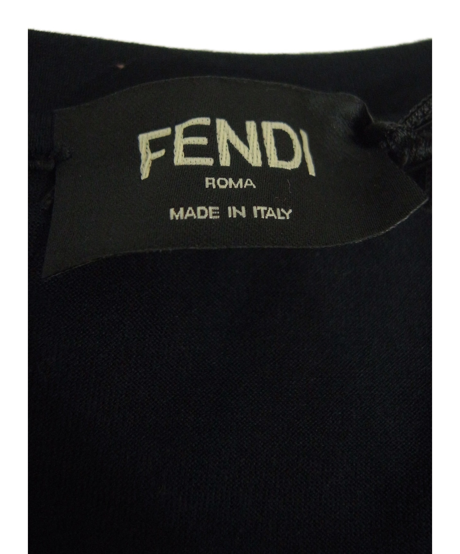 FENDI (フェンディ) FFロゴTシャツ ブラック サイズ:M FAF532 A54P