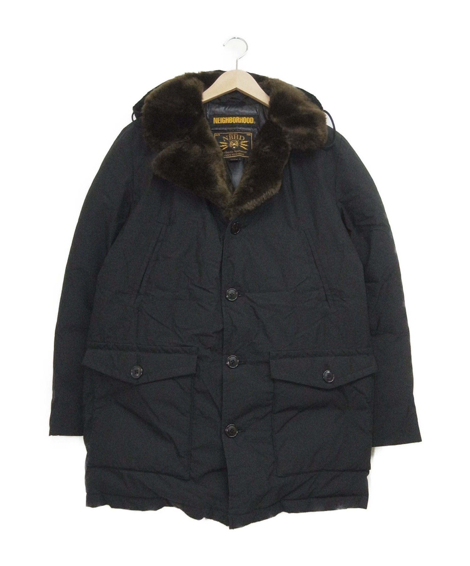 NEIGHBORHOOD (ネイバーフッド) ダウンコート ブラック サイズ:M EB DOWN CN COAT