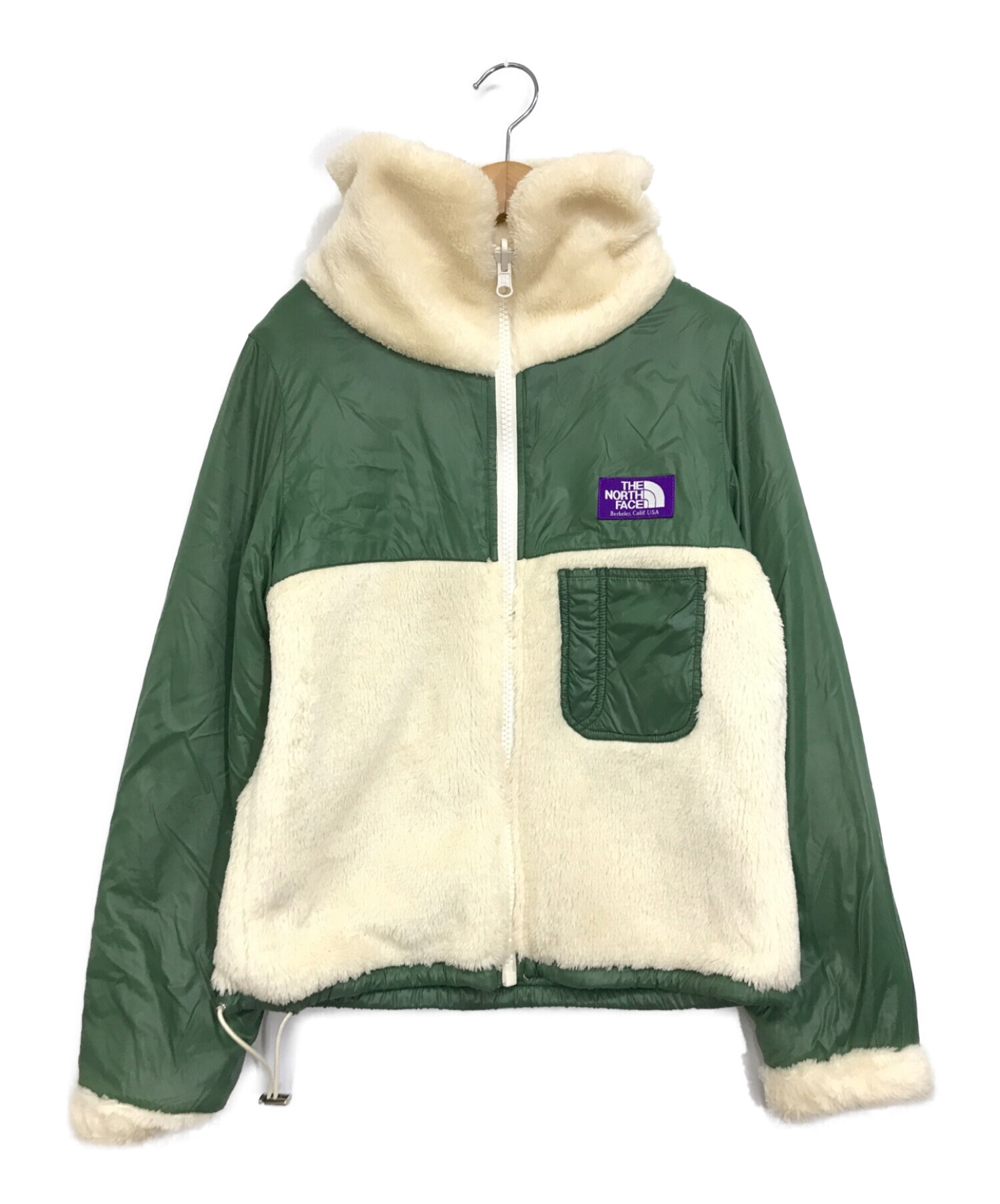 THE NORTHFACE PURPLELABEL (ザノースフェイス パープルレーベル) リバーシブルフリースジャケット グリーン×アイボリー  サイズ:S