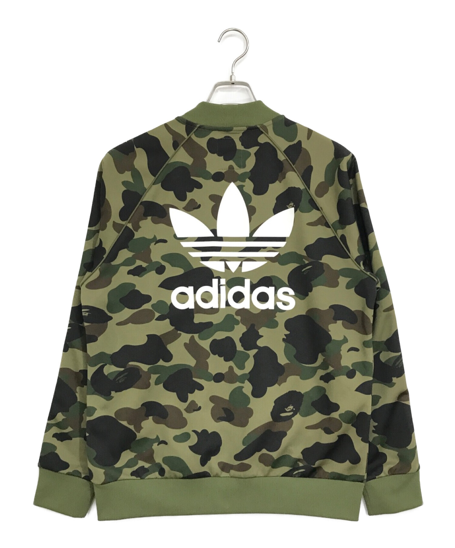 A BATHING APE × adidas (アベイシングエイプ×アディダス) トラックジャケット オリーブ サイズ:L