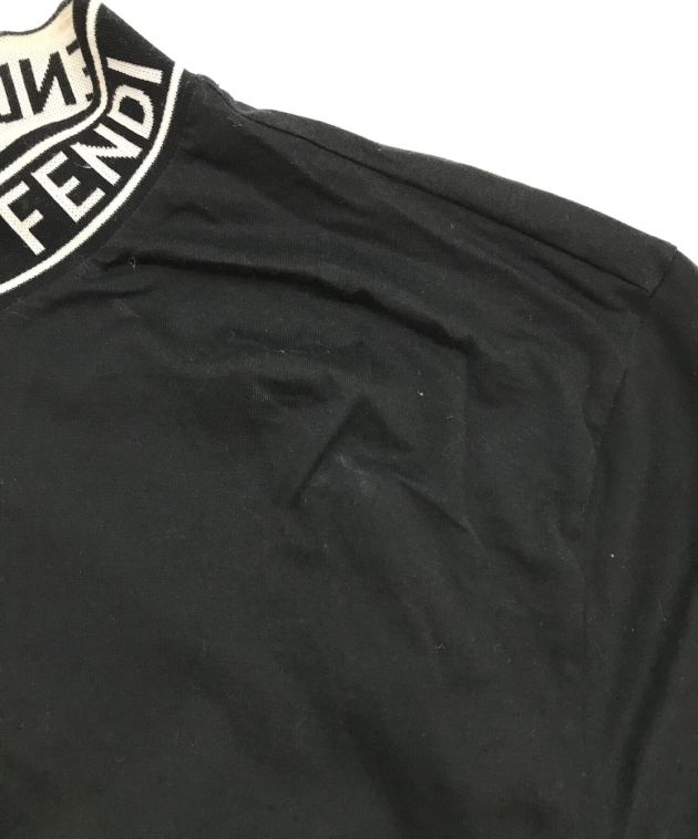 中古・古着通販】FENDI (フェンディ) ロゴハイネックTシャツ ブラック