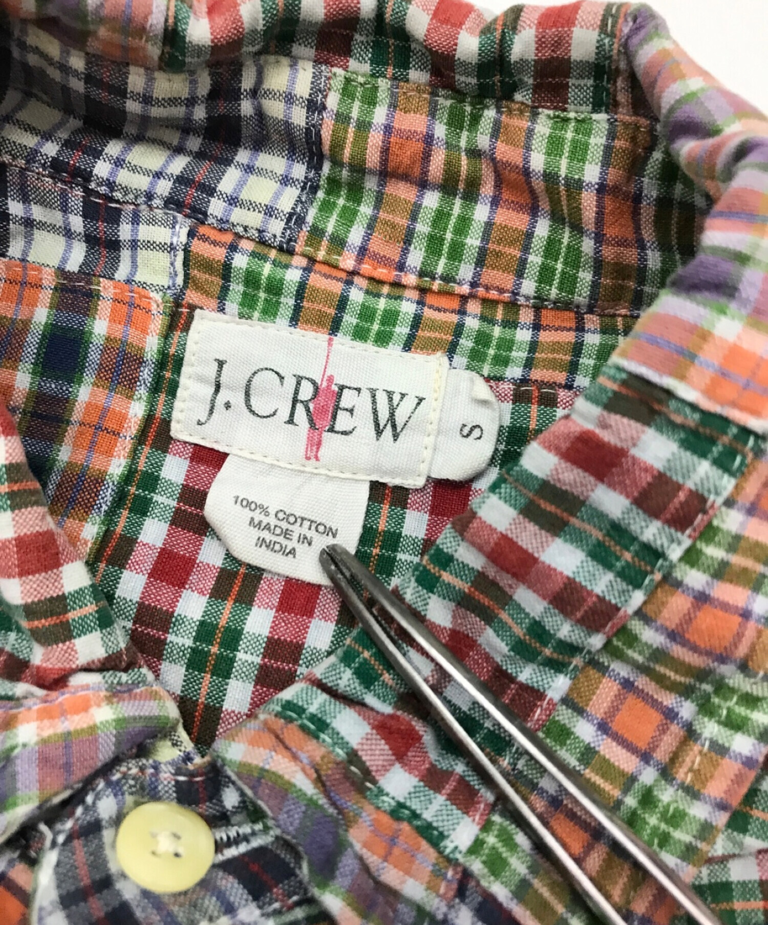 J.CREW (ジェイクルー) ［古着］巨人タグ パッチワークシャツ マルチカラー サイズ:S