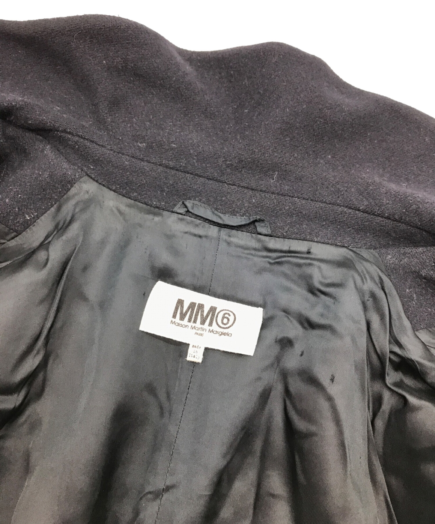 MM6 Maison Margiela (エムエムシックス メゾンマルジェラ) ウールブレンドコクーンコート/コクーンコート/フェルト ウール  ネイビー サイズ:38