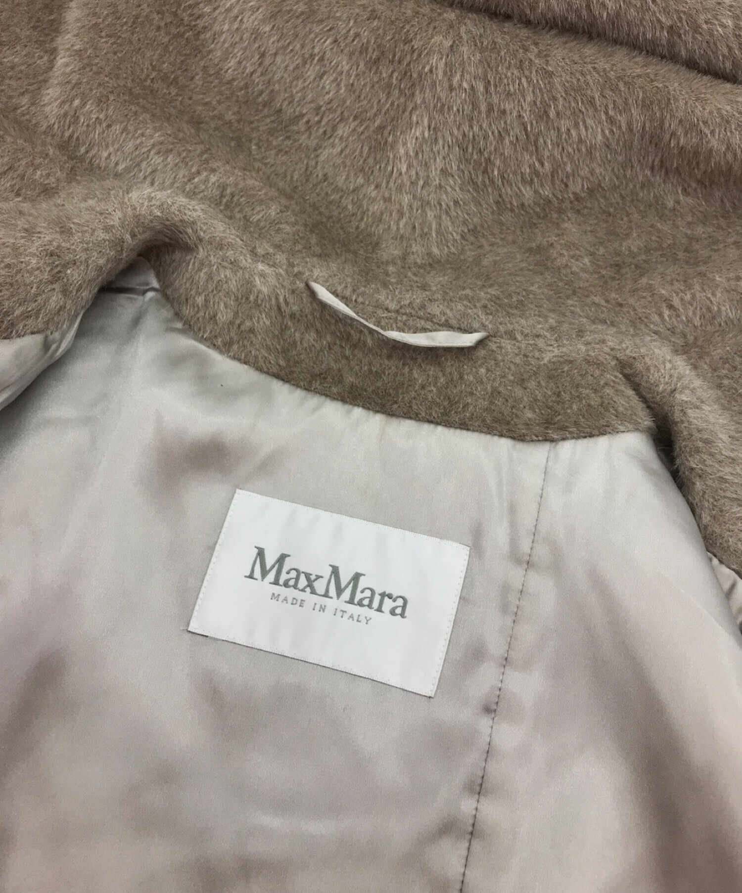 MaxMara (マックスマーラ) アルパカシャギーコート/白タグ/アルパカウール ベージュ サイズ:40