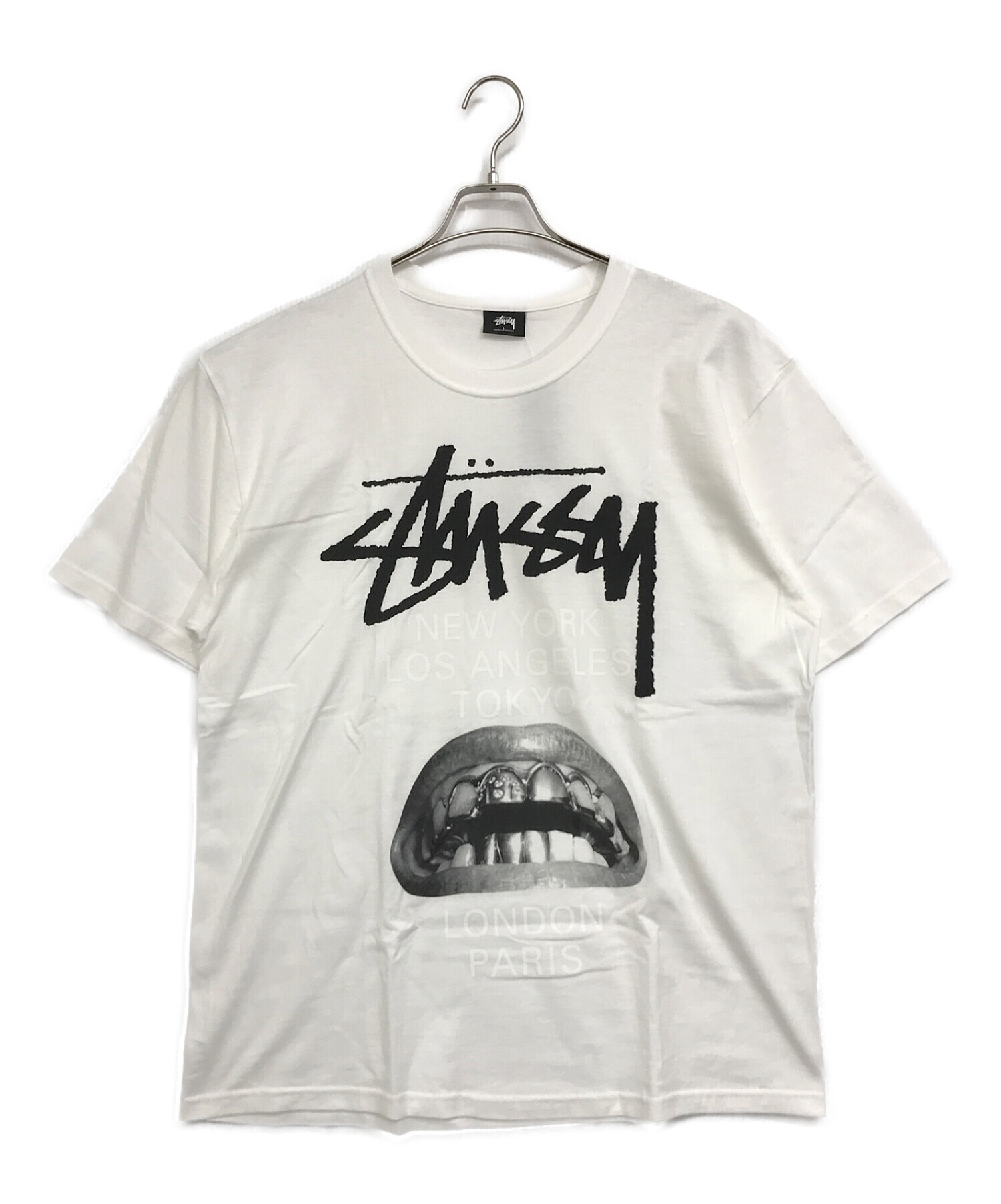 stussy (ステューシー) RICK OWENS (リックオウエンス) プリントTシャツ ホワイト サイズ:L 未使用品