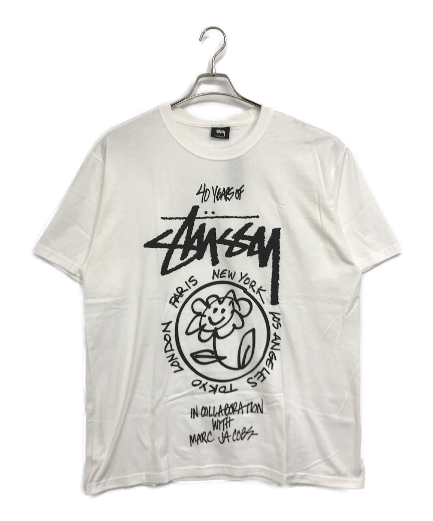 stussy (ステューシー) MARC JACOBS (マーク ジェイコブス) プリントTシャツ ホワイト サイズ:L 未使用品