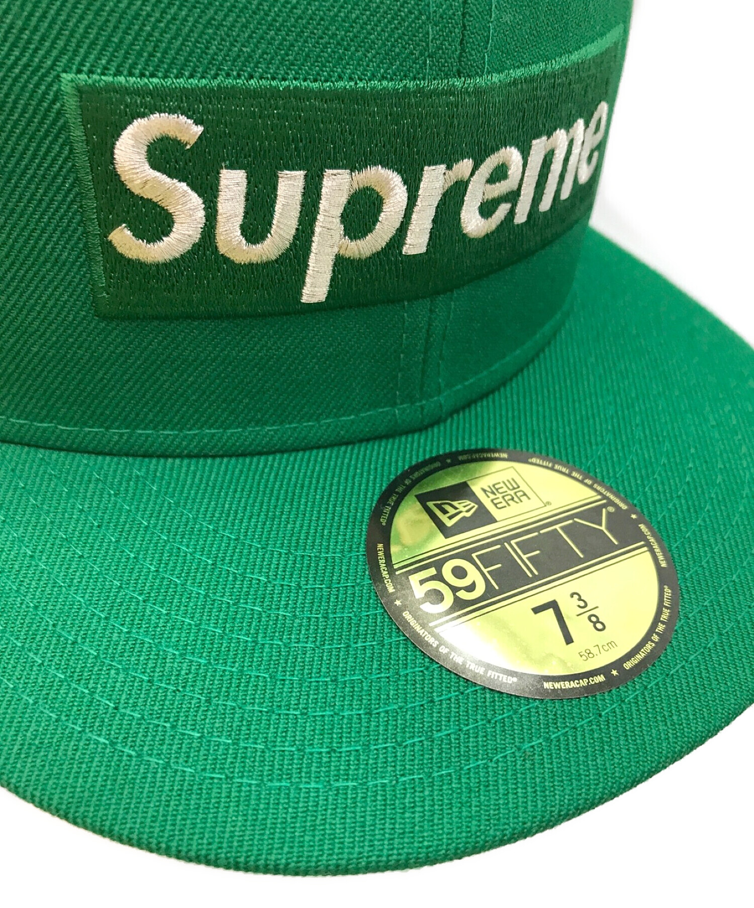 SUPREME×NEWERA (シュプリーム × ニューエラ) キャップ グリーン サイズ:7 3/8(58.7cm) 未使用品