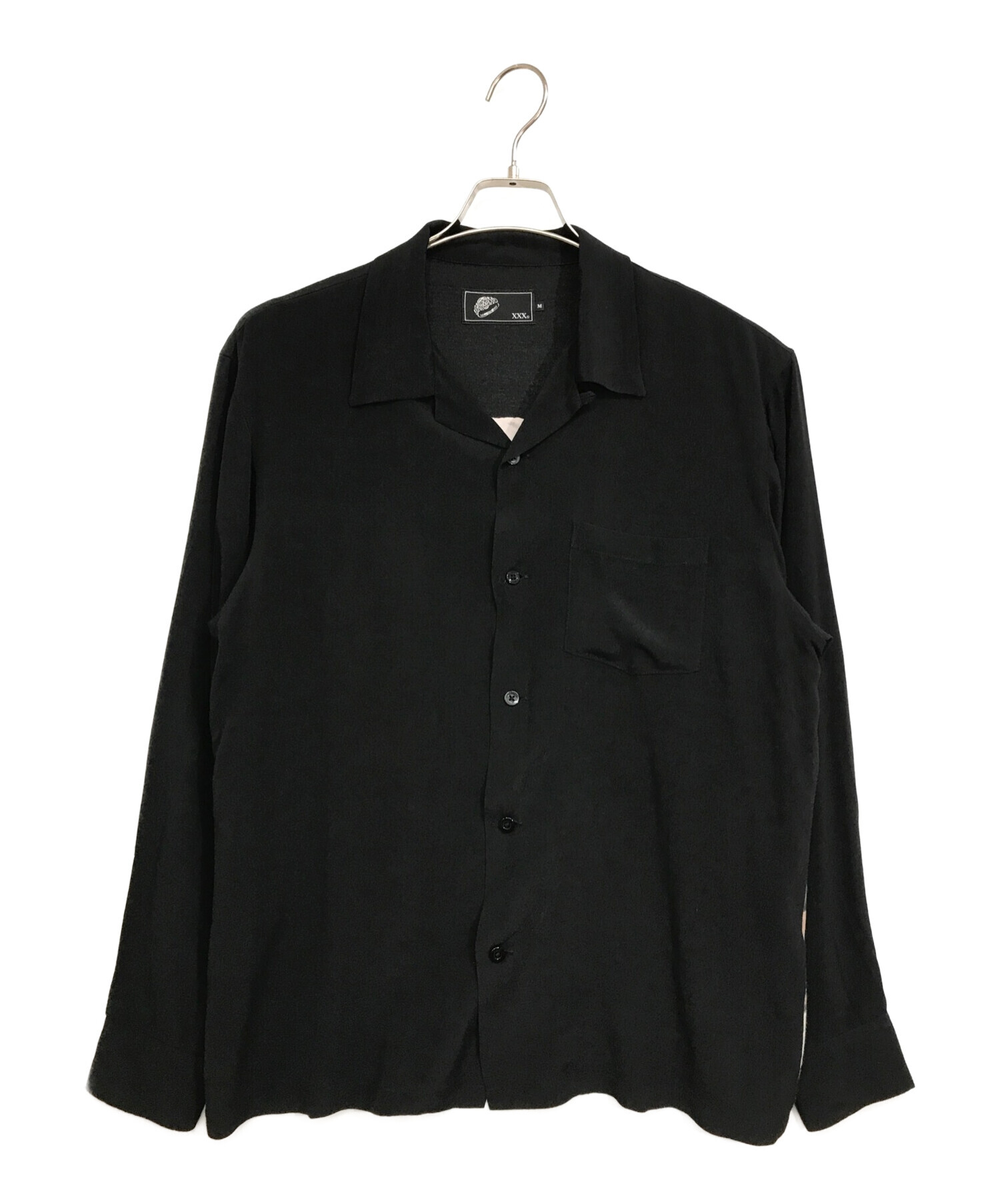ヒス【SONICYOUTH/UG PATTERN柄】オープンカラーシャツ 黒 M - シャツ