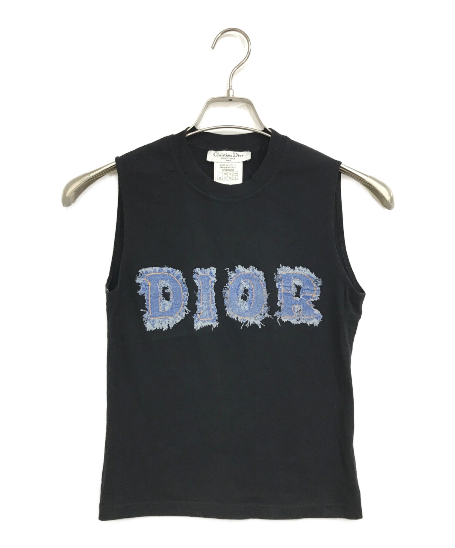 Christian Dior (クリスチャン ディオール) ノースリーブロゴカットソー ブラック サイズ:38