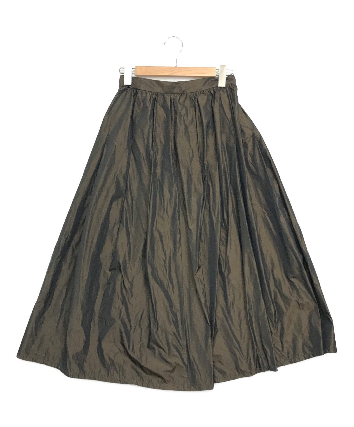 IENA (イエナ) シャンブレーカラータックギャザースカート ブラウン サイズ:36 未使用品