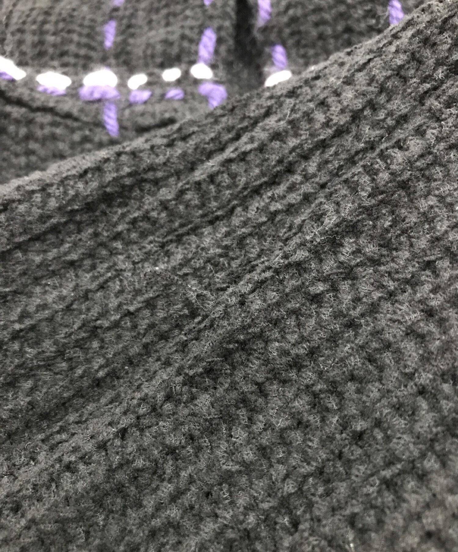 PHINGERIN (フィンガリン) ステッチデザインニットカーディガン / PG1 Knit ブラック サイズ:L