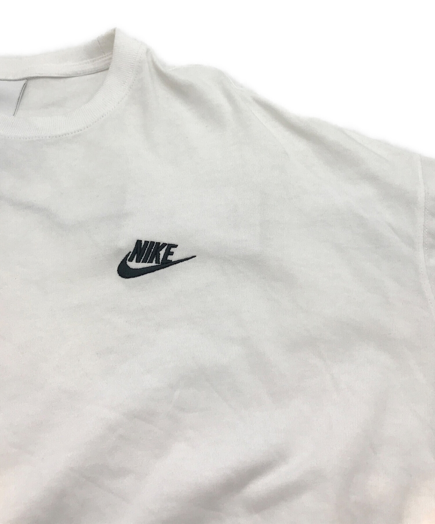 NIKE (ナイキ) ロングスリーブカットソー／バックフラワープリントクルーネック長袖Tシャツ ホワイト サイズ:XS