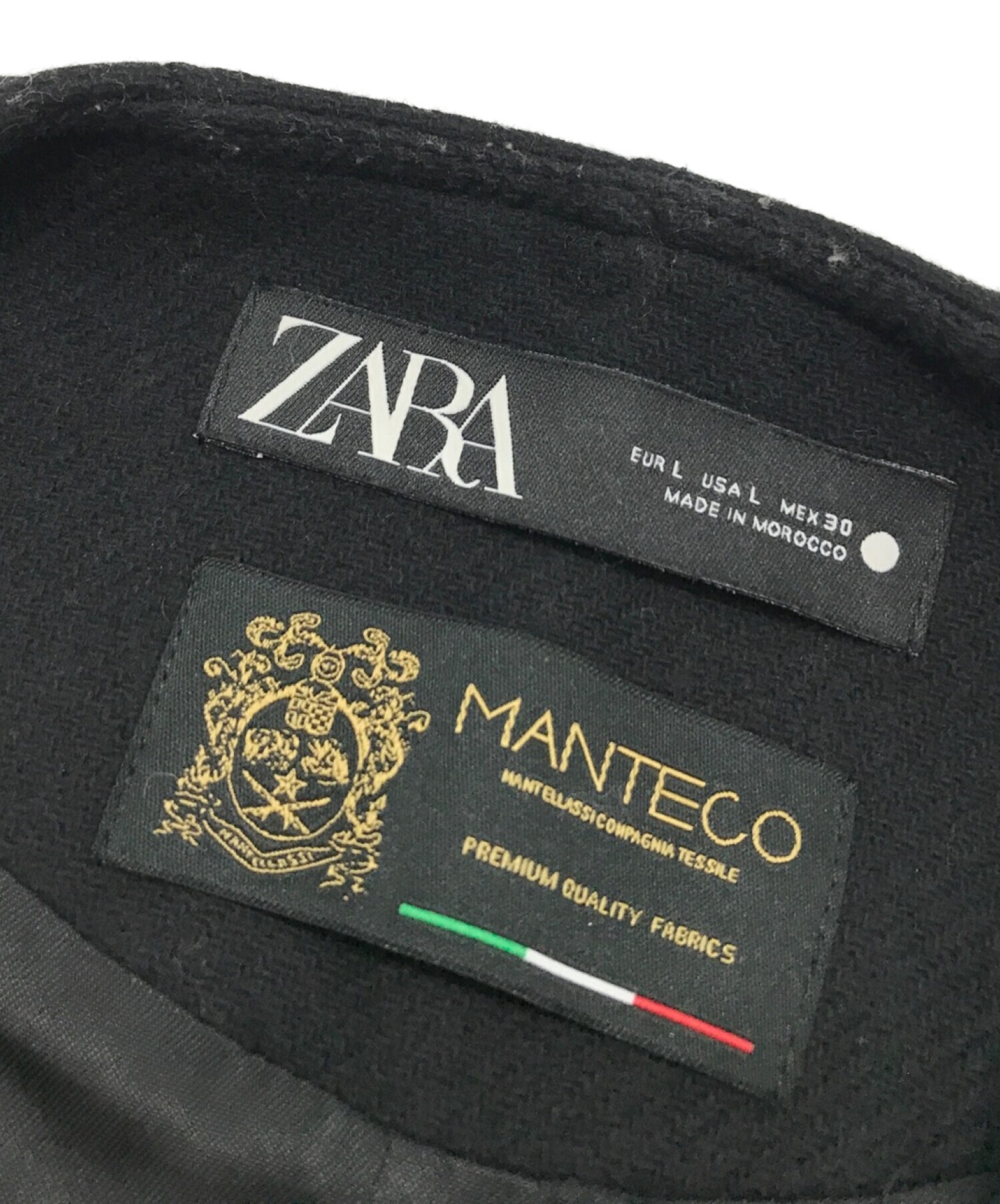 中古・古着通販】ZARA (ザラ) バックル付ケープコート ブラック サイズ