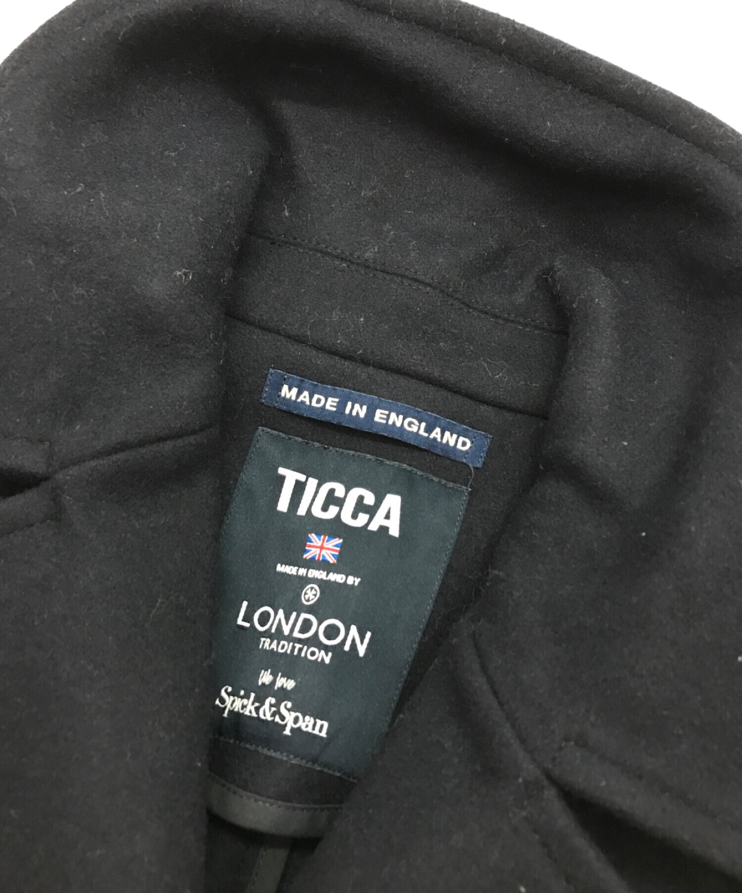 ticca (ティッカ) LONDON Tradition (ロンドントラディション) Spick & Span (スピックアンドスパン)  トリプルコラボ Pコート ネイビー サイズ:36