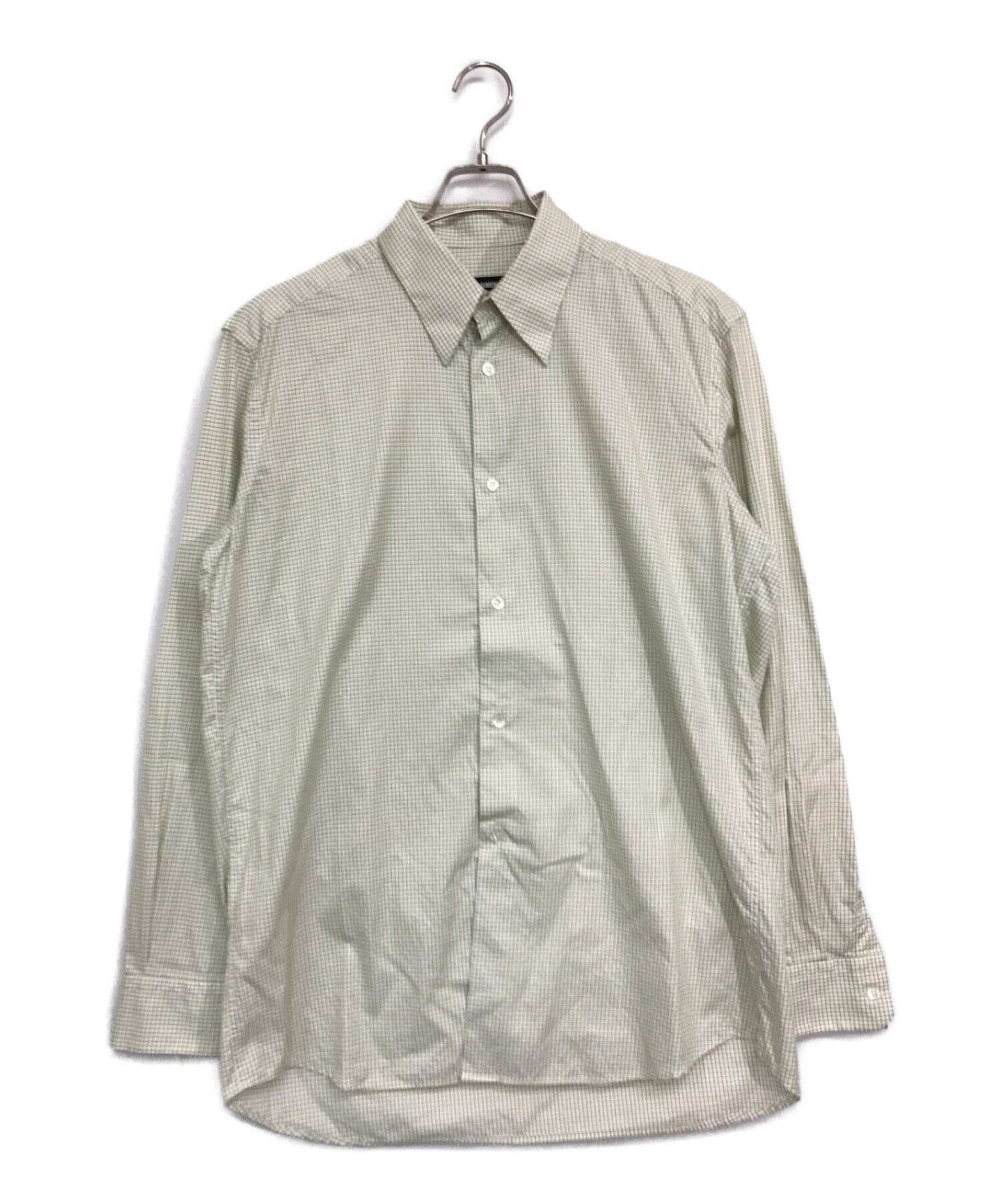 RAF SIMONS (ラフシモンズ) Long Sleeve Shirt With Plastic Pocket グリーン×ホワイト  サイズ:46（M相当）