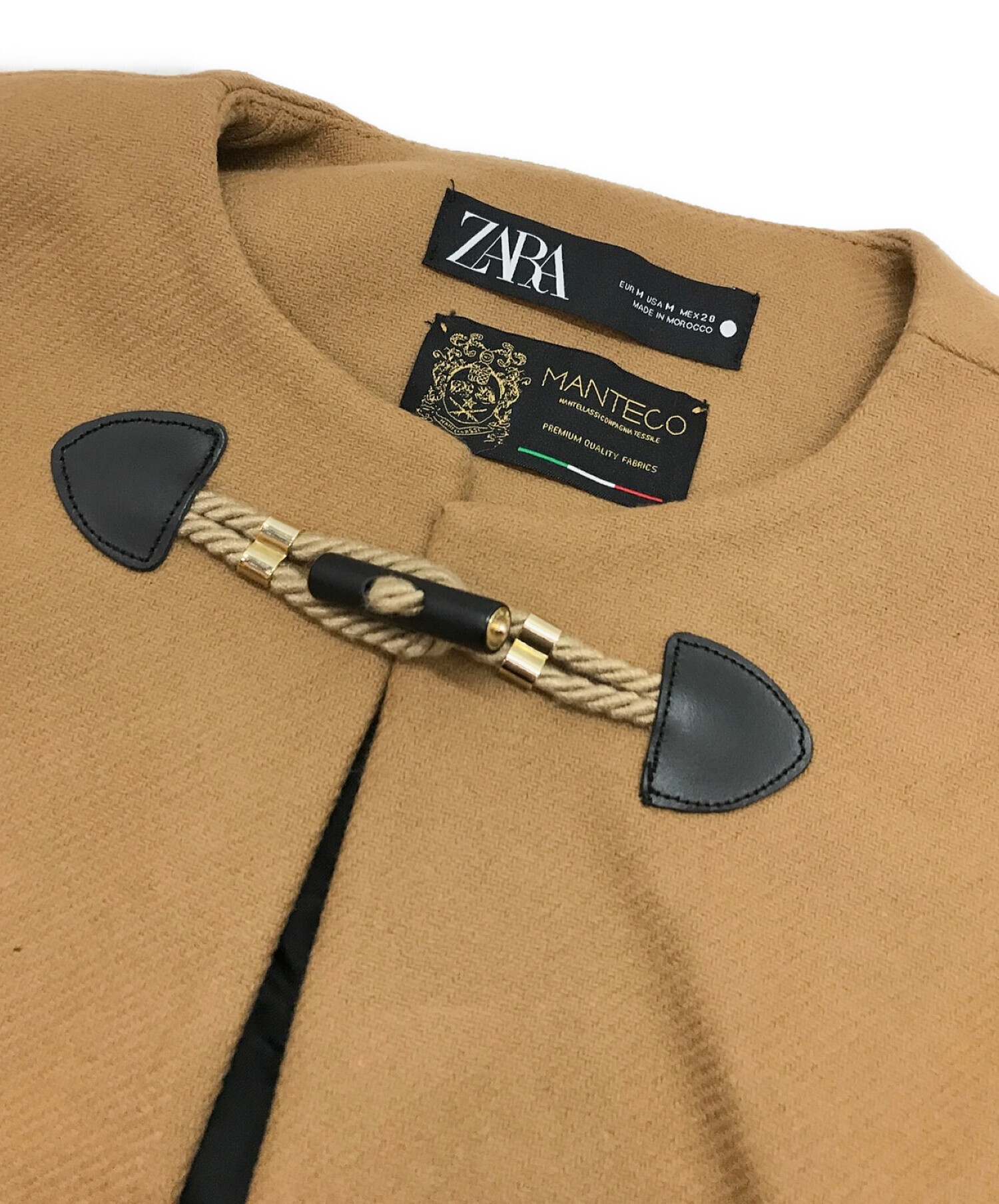 中古・古着通販】ZARA (ザラ) MANTECOポンチョコート ベージュ