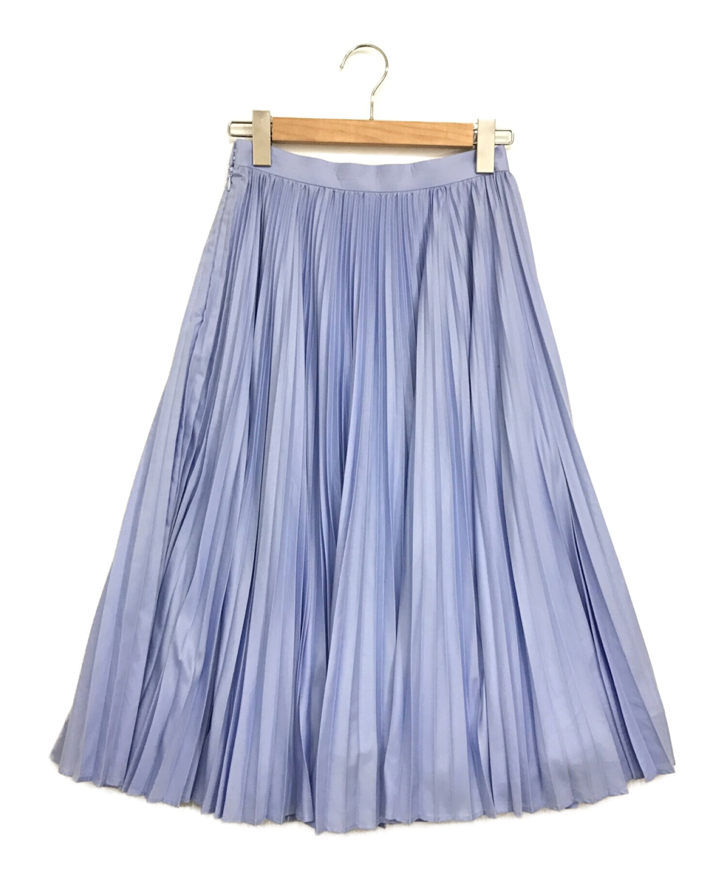 ENFOLD (エンフォルド) スパンブロードプリーツスカート ブルー サイズ:38
