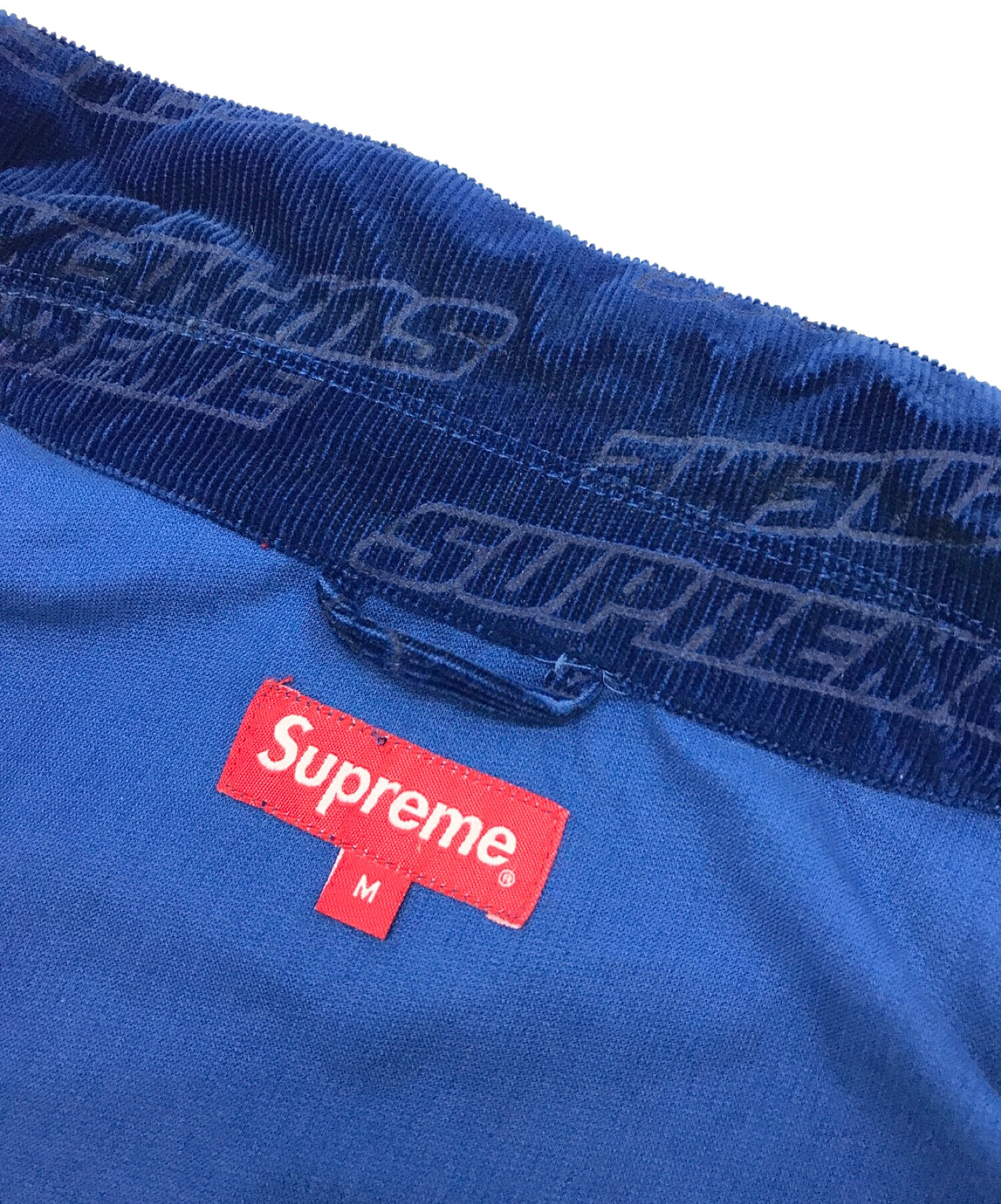 SUPREME (シュプリーム) 18SS Debossed Logo Corduroy Jacket / デボスロゴコーデュロイジャケット ブルー  サイズ:M