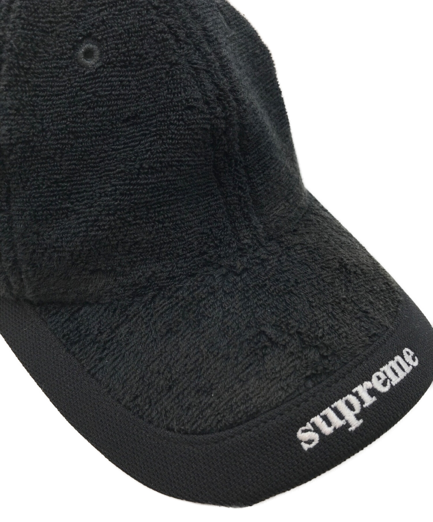SUPREME (シュプリーム) Terry Visor Logo 6-Panel Cap キャップ ブラック サイズ:FREE