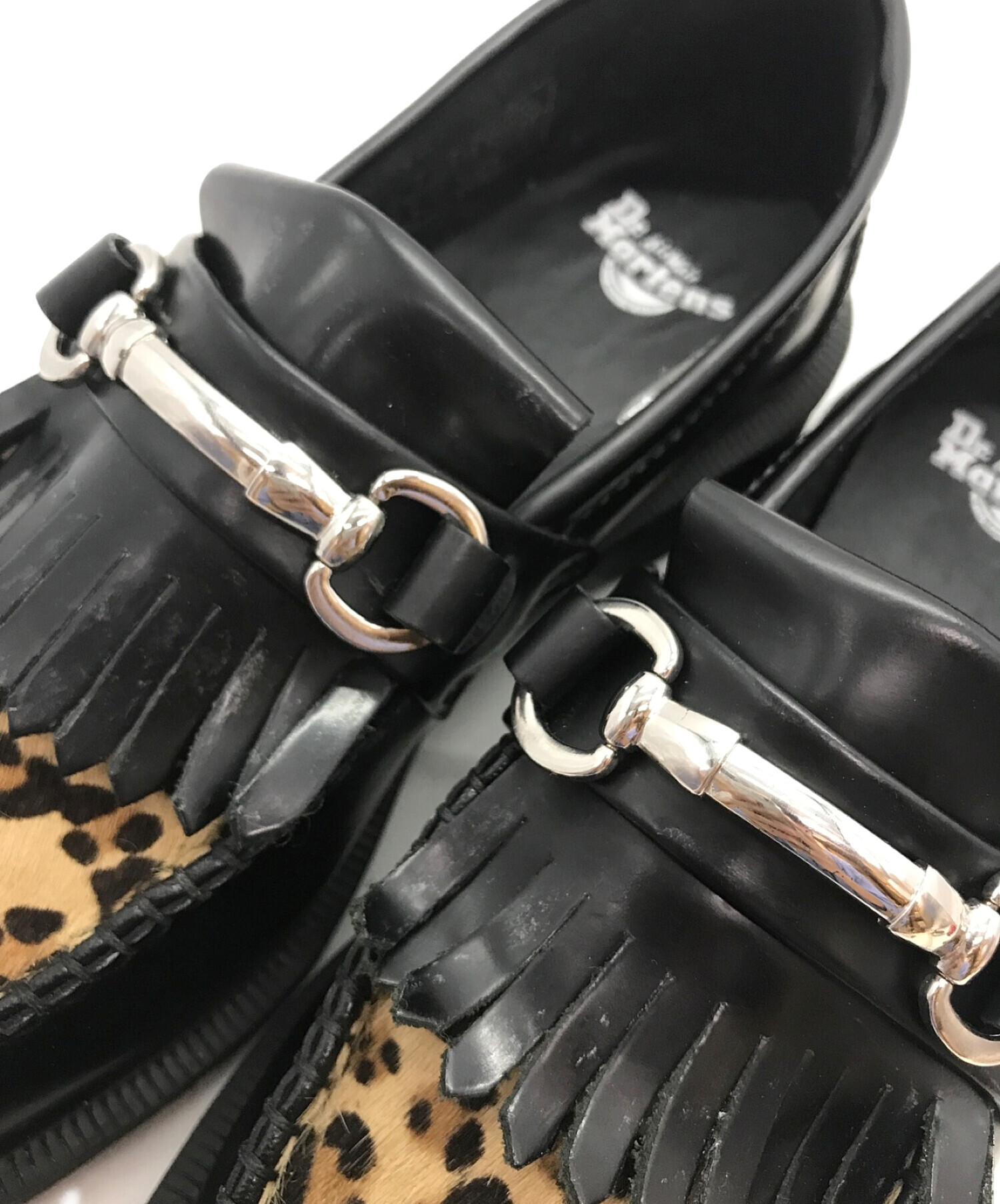 Dr.Martens (ドクターマーチン) ADRIAN SNAFFLE LEOPARD / エイドリアンスナッフルローファー / ローファー /  レオパード / フリンジ / レザーシューズ / ブラック サイズ:UK5（24㎝相当）