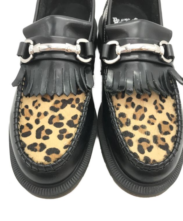 Dr.Martens (ドクターマーチン) ADRIAN SNAFFLE LEOPARD / エイドリアンスナッフルローファー / ローファー /  レオパード / フリンジ / レザーシューズ / ブラック サイズ:UK5（24㎝相当）