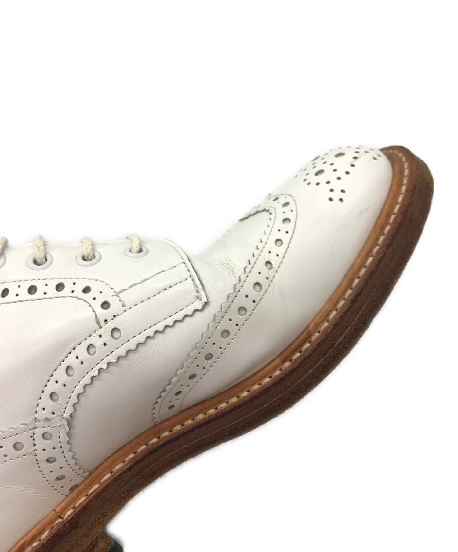 Tricker's (トリッカーズ) カントリーブーツ / ウィングチップ ホワイト サイズ:8-5（26.5㎝相当）