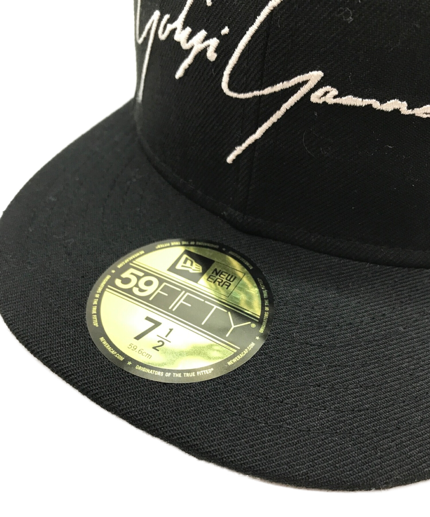 New Era (ニューエラ) YOHJI YAMAMOTO (ヨウジヤマモト) ロゴ刺繍ウールベースボールキャップ ブラック サイズ:7  1/2(59.6cm) 未使用品