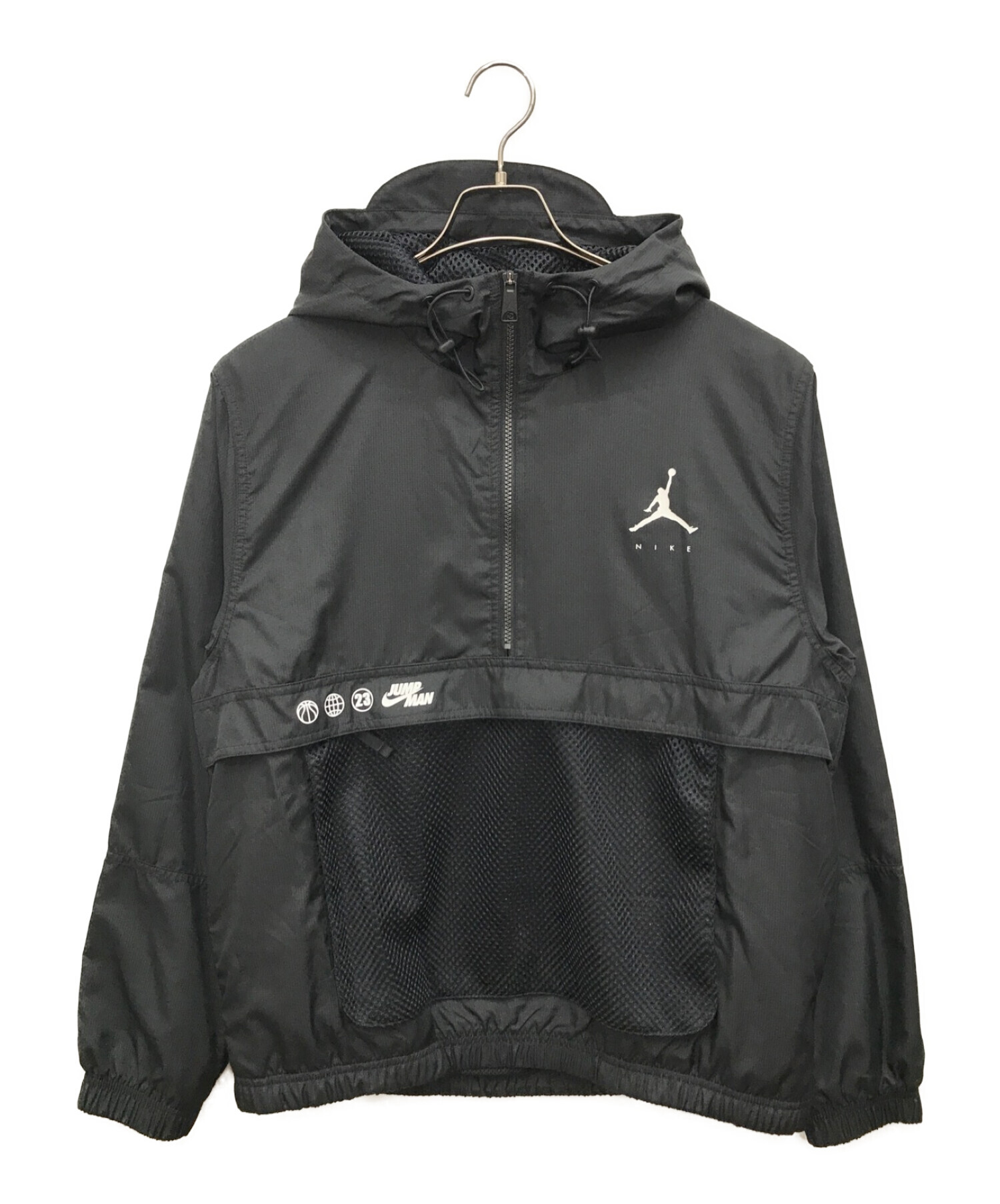 JORDAN BRAND (ジョーダン ブランド) AS M J JMPMN STMT SUIT JKT / ウーブン ジャケット ハーフジップ  ジョーダン ジャンプマン ブラック サイズ:L