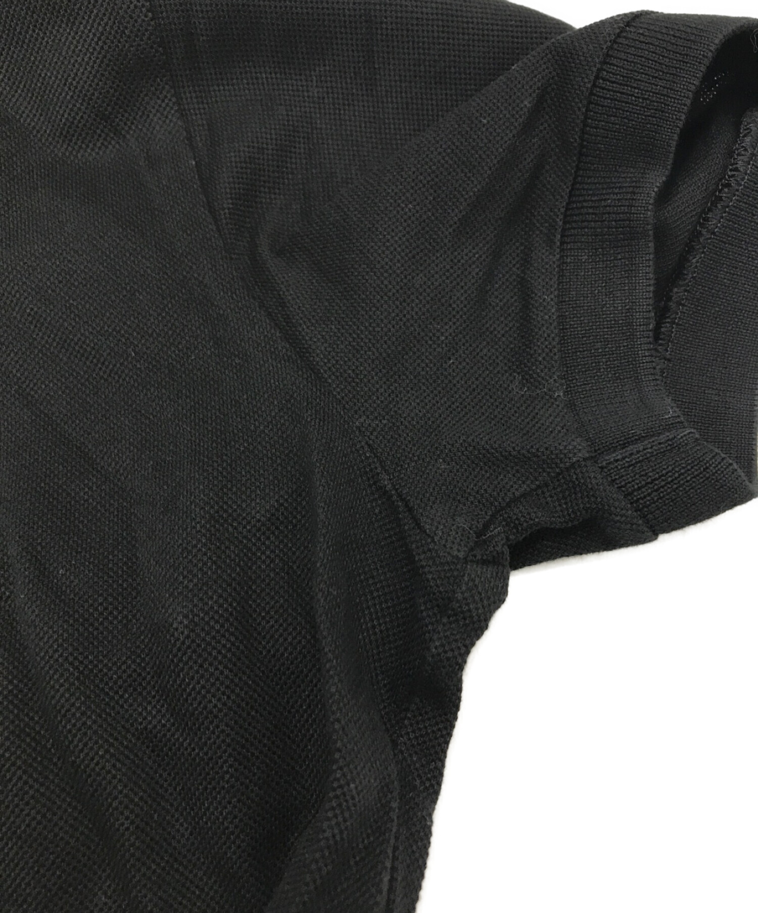 LOUIS VUITTON (ルイ ヴィトン) モノグラム刺繍ポロシャツ ブラック サイズ:XS
