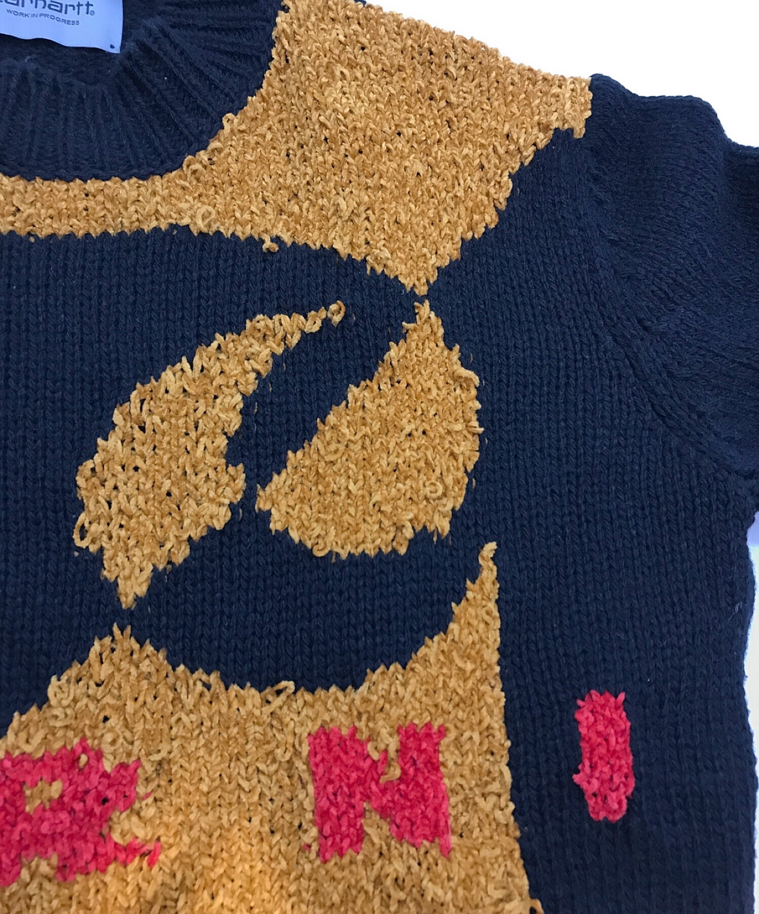 MARNI (マルニ) Carhartt WIP (カーハートダブリューアイピー) Jacquard Logo Knit / ジャガードロゴニット  イエロー×ブラック サイズ:46（M相当）