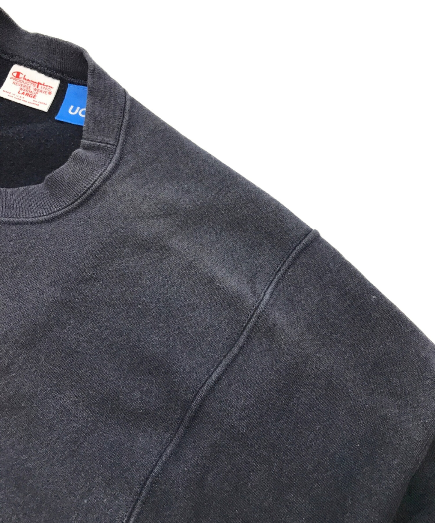 Champion REVERSE WEAVE (チャンピオンリバースウィーブ) UCLA (ユーシーエルエー)  ［古着］赤タグ復刻クルーネックスウェット ネイビー サイズ:Ｌ