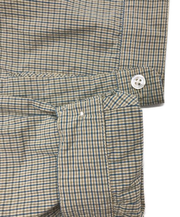 STEVEN ALAN (スティーブンアラン) DMP CHECK FULL/ZIP SHIRT / ジップアップシャツ / 長袖シャツ / チェック  ベージュ サイズ:Ｍ