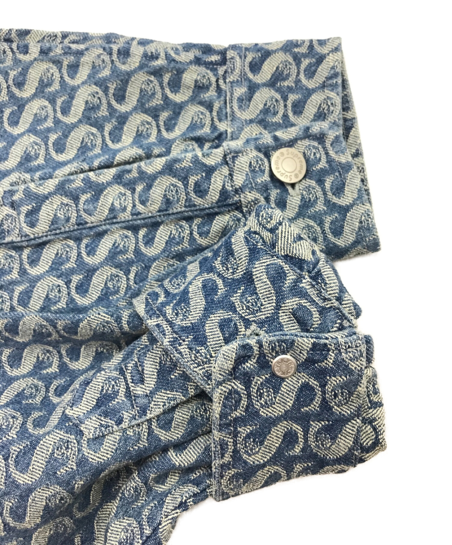 SUPREME (シュプリーム) Monogram Denim Shirt モノグラムデニムシャツ / 長袖シャツ / 21AW インディゴ サイズ:M