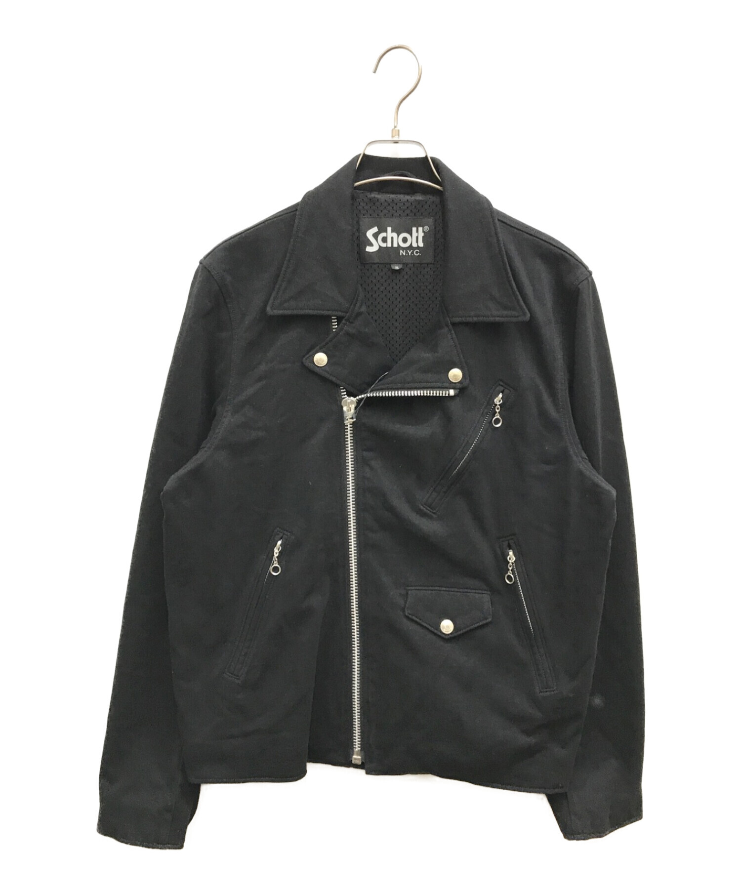 Schott (ショット) HEAVY JERSEY RIDERS / ヘビー ジャージ ライダース ブラック サイズ:XL 未使用品