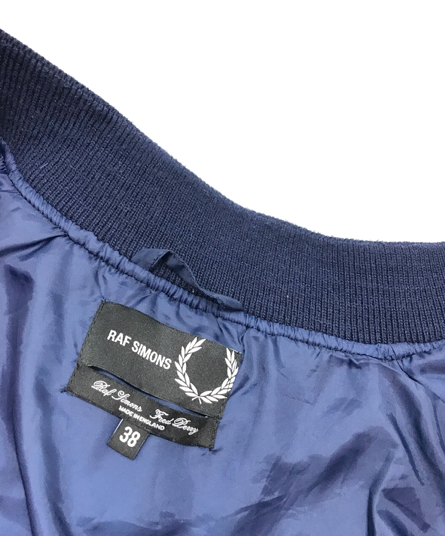 FRED PERRY (フレッドペリー) RAF SIMONS (ラフシモンズ) コラボMA-1 ボンバージャケット ブラック サイズ:38