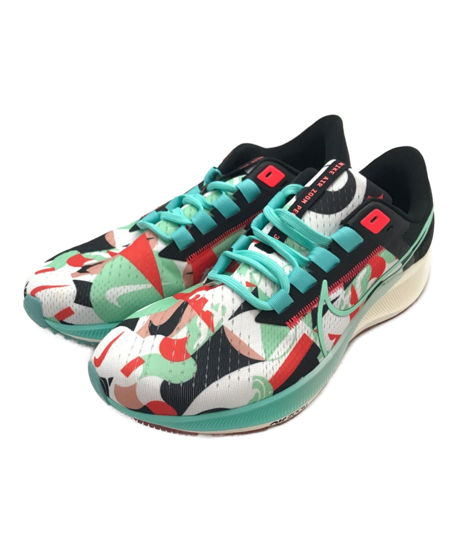 NIKE (ナイキ) AIR ZOOM PEGASUS 38 / エア ズーム ペガサス 38 トウキョウ / ローカットスニーカー / スウッシュ  / 幾何学 / ランニングシューズ グリーン×レッド サイズ:27㎝ 未使用品