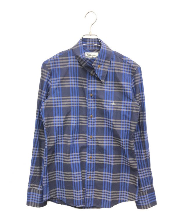 中古・古着通販】Vivienne Westwood man (ヴィヴィアン ウェストウッド マン) チェックシャツ 長袖シャツ ネイビー サイズ:44（ S相当）｜ブランド・古着通販 トレファク公式【TREFAC FASHION】スマホサイト