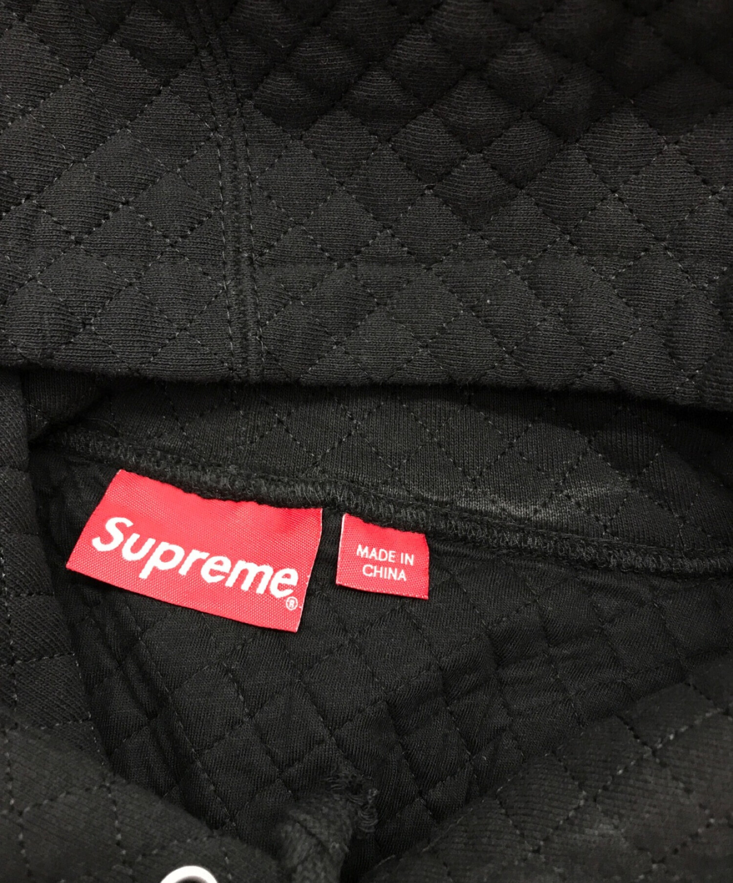 SUPREME (シュプリーム) 23SS Micro Quilted Hooded Sweatshirt　マイクロ キルト フーディー  スウェットシャツ　パーカー　23SS ブラック サイズ:L