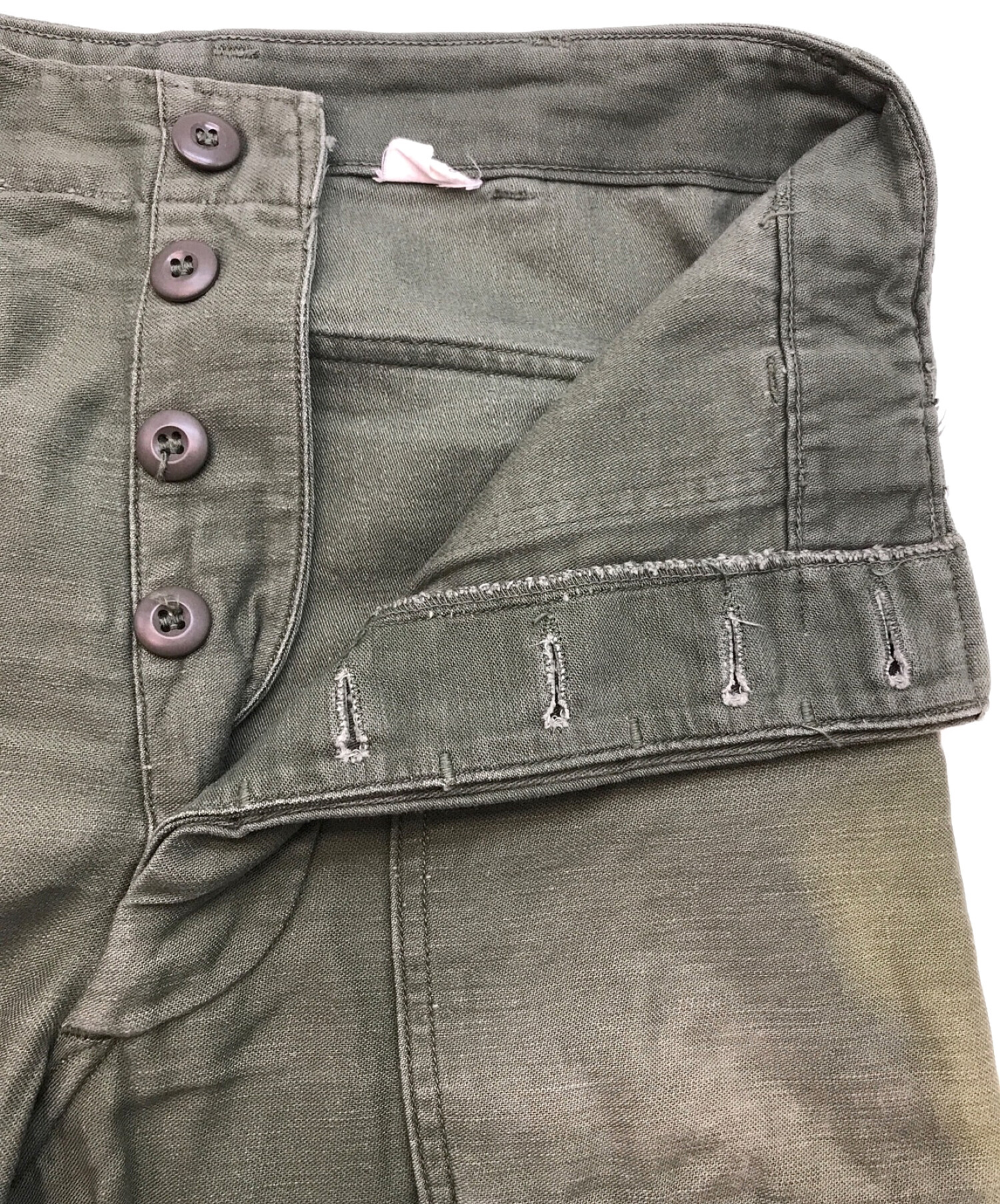 US ARMY (ユーエス アーミー) 60'sコットンサテンベイカーパンツ cotton satin baker pants オリーブ  サイズ:30×31