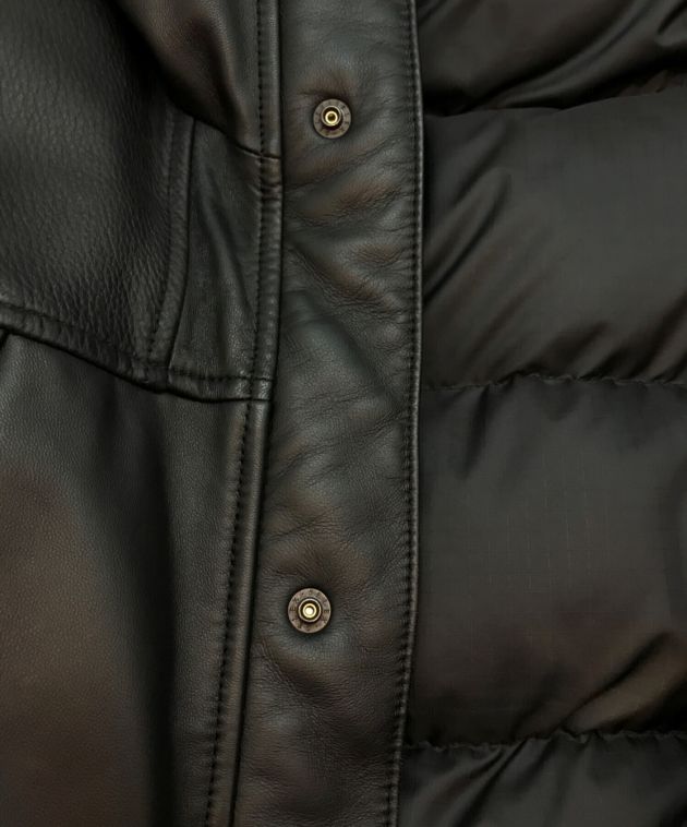 THE NORTHFACE PURPLELABEL (ザ・ノースフェイス パープルレーベル) Mountain Down Leather Jacket  マウンテン ダウンレザージャケット ブラック サイズ:M